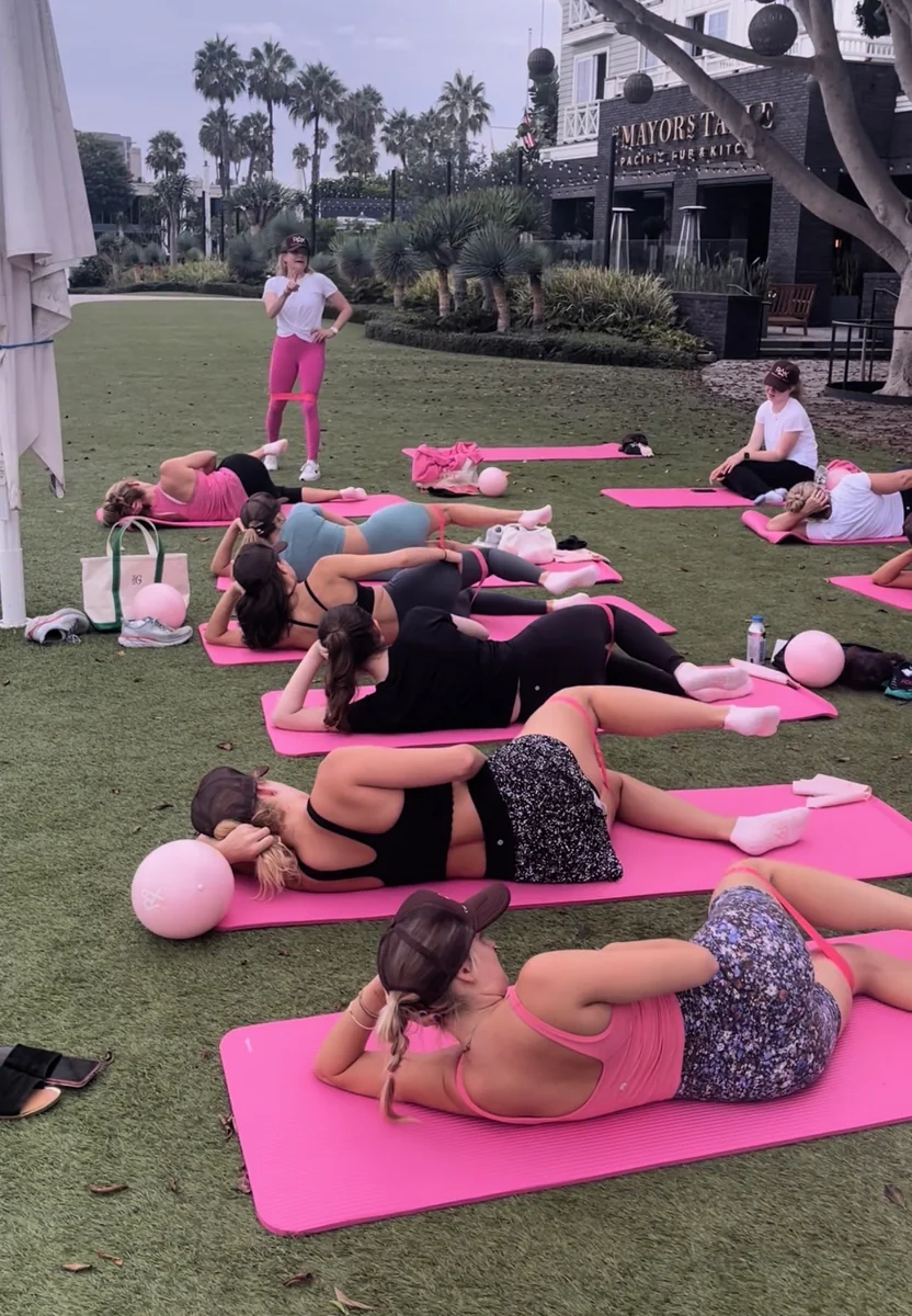 Pilates class at a destination property